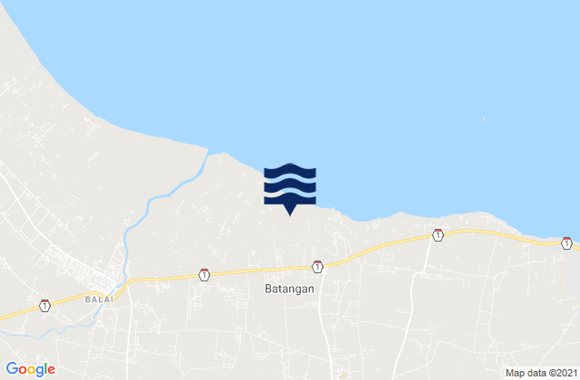 Mapa da tábua de marés em Jembangan, Indonesia