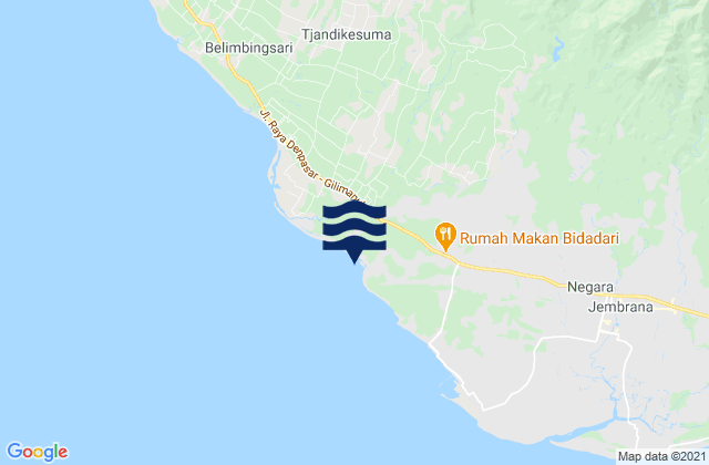 Mapa da tábua de marés em Jembrana Subdistrict, Indonesia