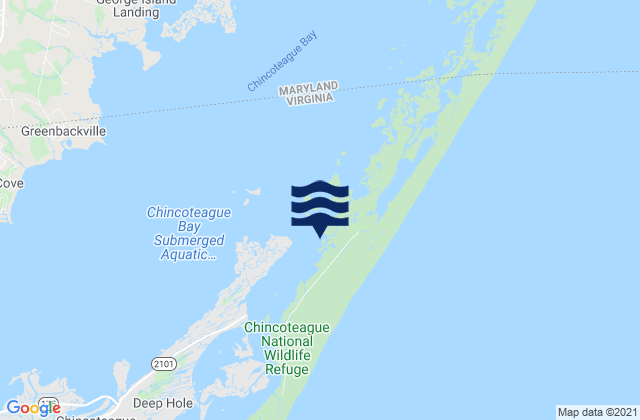 Mapa da tábua de marés em Jesters Island, United States