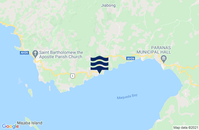 Mapa da tábua de marés em Jiabong, Philippines