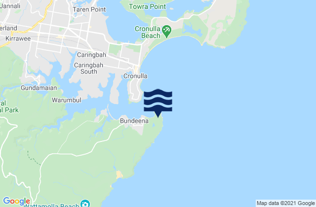 Mapa da tábua de marés em Jibbon Beach, Australia