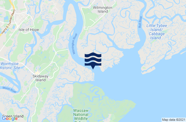 Mapa da tábua de marés em Joe's Cut, United States