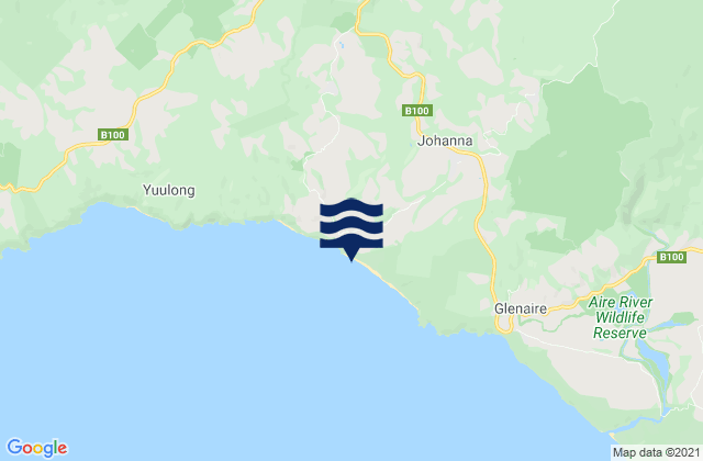 Mapa da tábua de marés em Johanna Beach, Australia