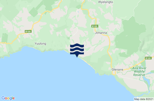 Mapa da tábua de marés em Johanna, Australia
