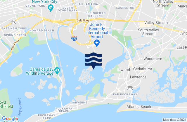 Mapa da tábua de marés em John F. Kennedy International Airport, United States