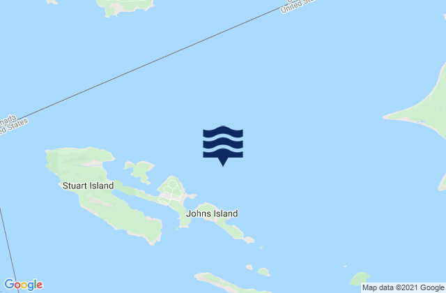 Mapa da tábua de marés em Johns Island 0.8 mile north of, United States