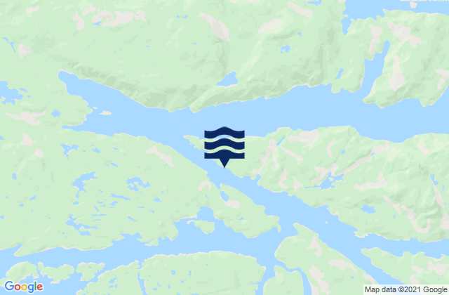 Mapa da tábua de marés em Johnson Point, Canada