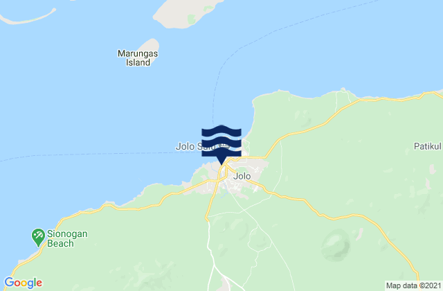 Mapa da tábua de marés em Jolo, Philippines