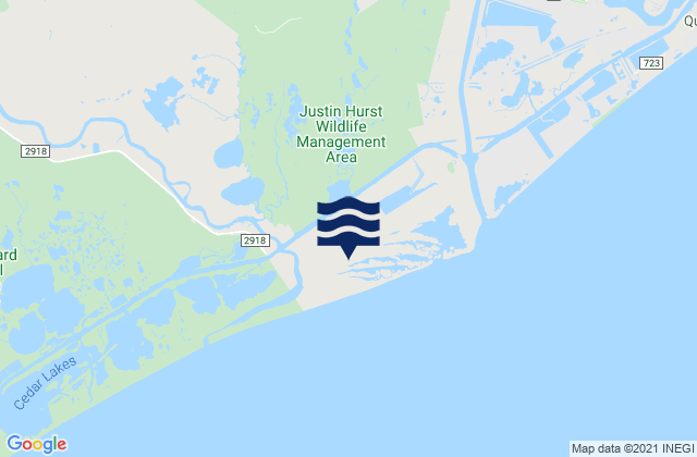 Mapa da tábua de marés em Jones Creek, United States
