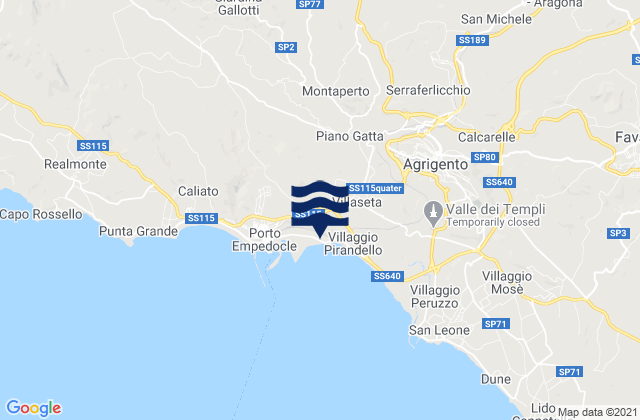 Mapa da tábua de marés em Joppolo Giancaxio, Italy