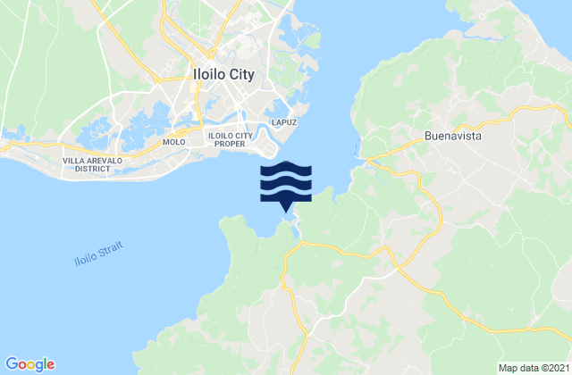 Mapa da tábua de marés em Jordan, Philippines