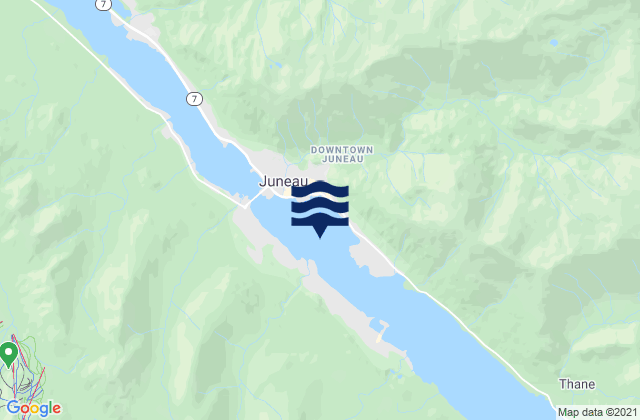 Mapa da tábua de marés em Juneau Harbor S of, United States
