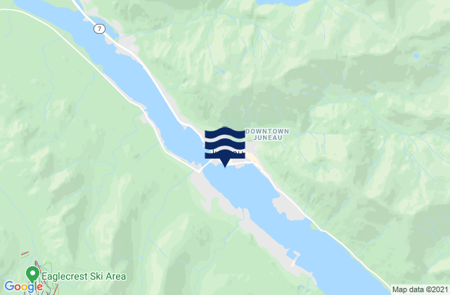 Mapa da tábua de marés em Juneau, United States