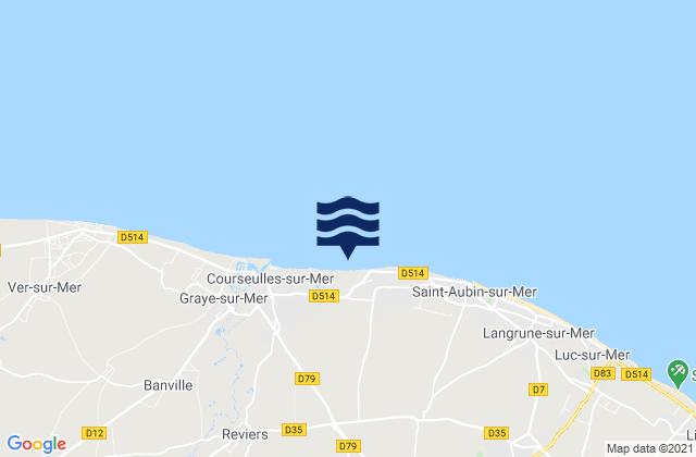 Mapa da tábua de marés em Juno Beach, France