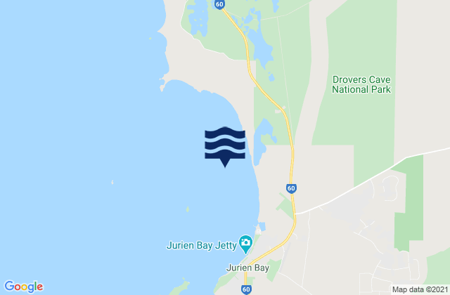 Mapa da tábua de marés em Jurien Bay, Australia