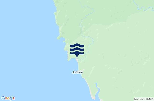 Mapa da tábua de marés em Jurubida, Colombia
