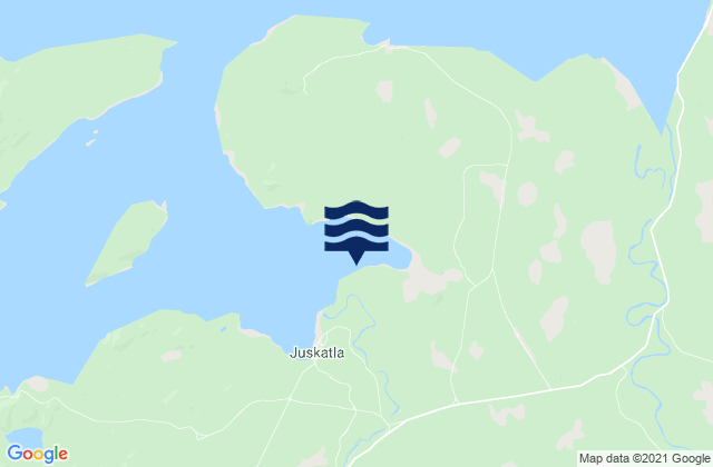 Mapa da tábua de marés em Juskatla, Canada
