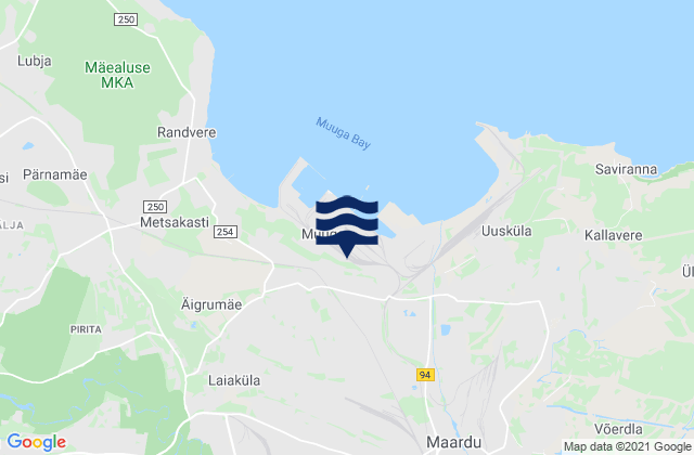 Mapa da tábua de marés em Jüri, Estonia