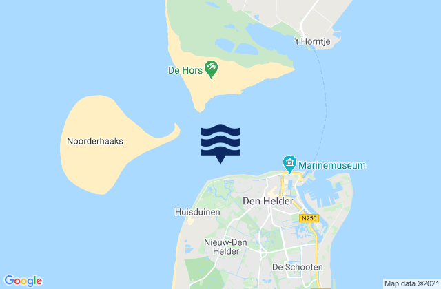 Mapa da tábua de marés em Kaap Hoofd, Netherlands