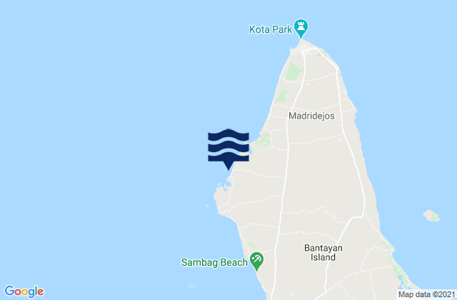 Mapa da tábua de marés em Kabac, Philippines