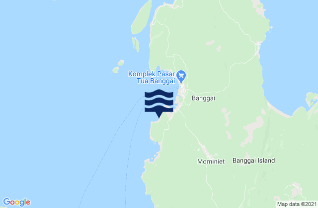 Mapa da tábua de marés em Kabupaten Banggai Laut, Indonesia