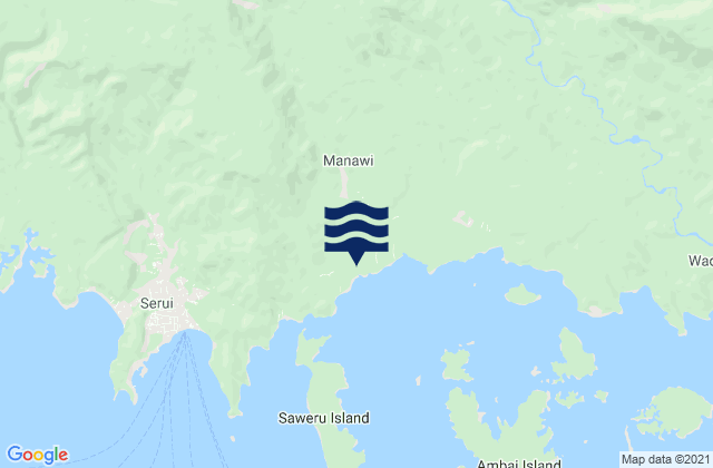 Mapa da tábua de marés em Kabupaten Kepulauan Yapen, Indonesia