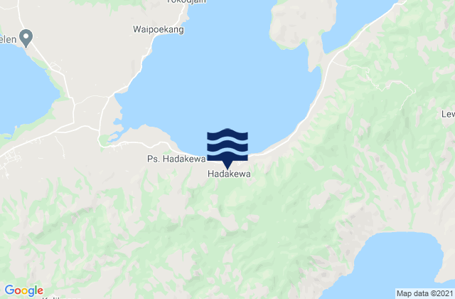Mapa da tábua de marés em Kabupaten Lembata, Indonesia