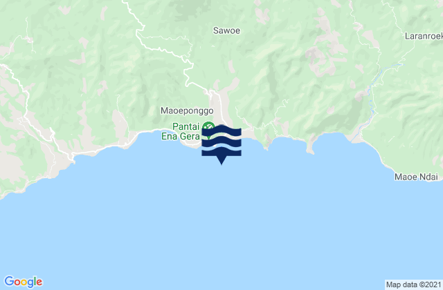 Mapa da tábua de marés em Kabupaten Nagekeo, Indonesia