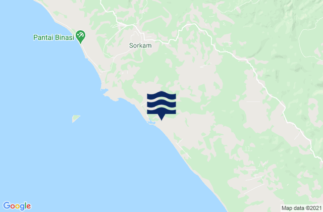 Mapa da tábua de marés em Kabupaten Tapanuli Tengah, Indonesia