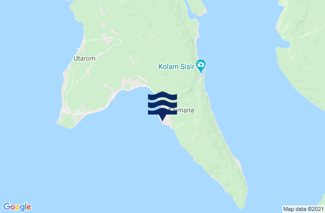 Mapa da tábua de marés em Kaimana, Indonesia