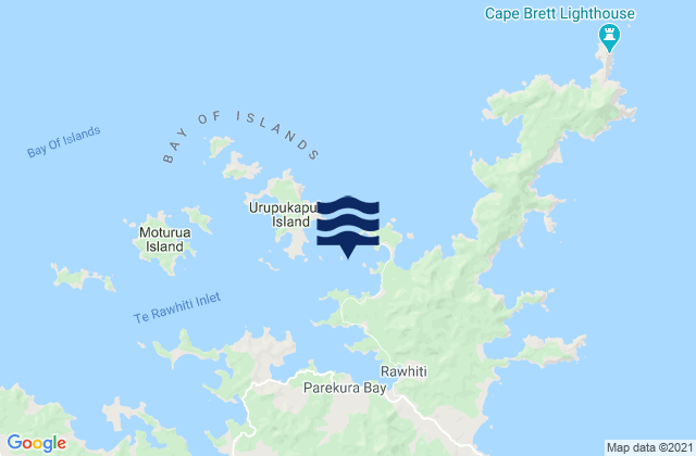 Mapa da tábua de marés em Kaingahoa Bay, New Zealand