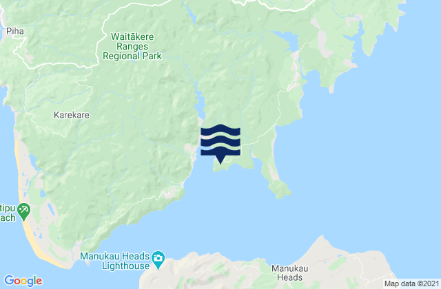 Mapa da tábua de marés em Kaitarakihi Bay, New Zealand