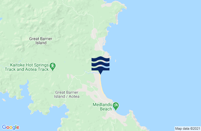 Mapa da tábua de marés em Kaitoke Beach, New Zealand