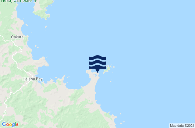 Mapa da tábua de marés em Kaituna Bay, New Zealand
