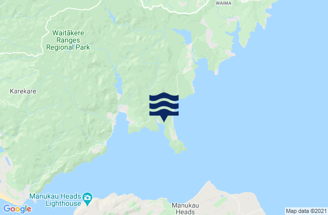 Mapa da tábua de marés em Kakamatua Inlet, New Zealand