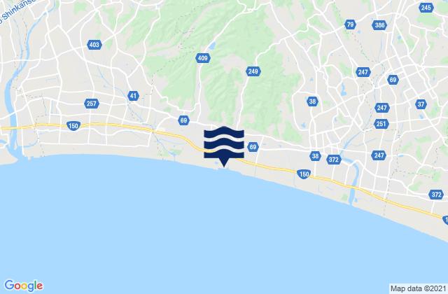 Mapa da tábua de marés em Kakegawa Shi, Japan