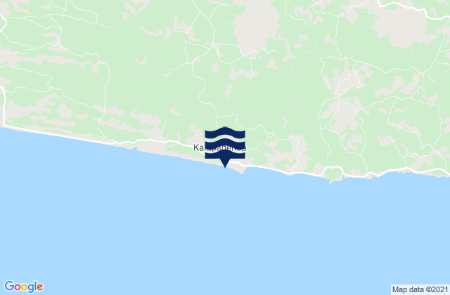Mapa da tábua de marés em Kalapagenep, Indonesia