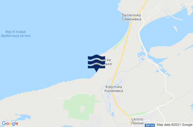 Mapa da tábua de marés em Kalinovka, Ukraine