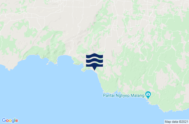 Mapa da tábua de marés em Kalitelo, Indonesia