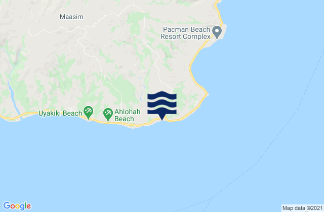 Mapa da tábua de marés em Kamanga, Philippines