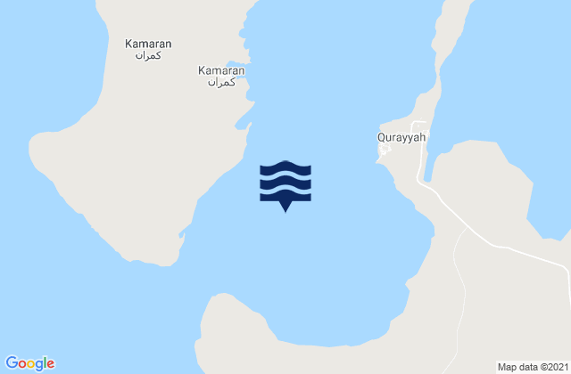 Mapa da tábua de marés em Kamaran Passage, Yemen