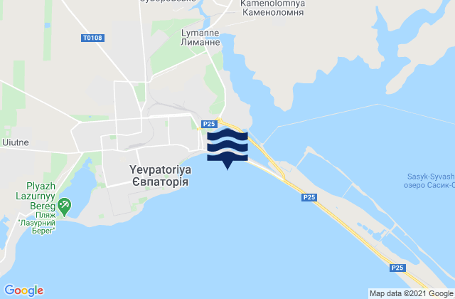 Mapa da tábua de marés em Kamenolomnya, Ukraine