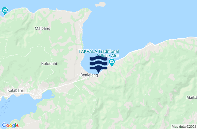 Mapa da tábua de marés em Kamentaha, Indonesia