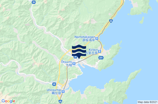 Mapa da tábua de marés em Kamihei-gun, Japan