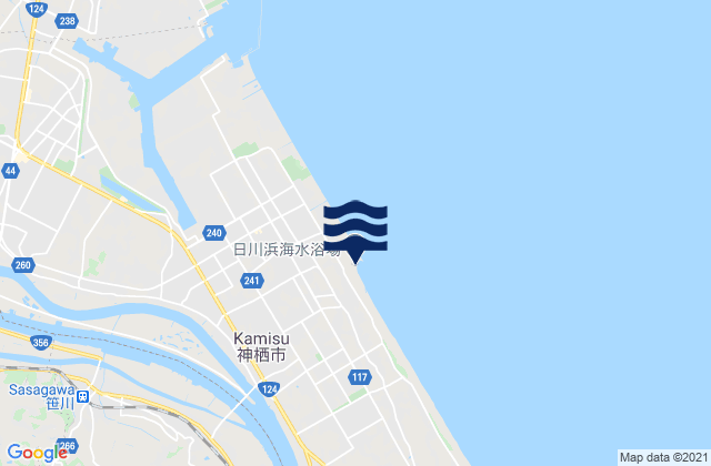 Mapa da tábua de marés em Kamisu-shi, Japan