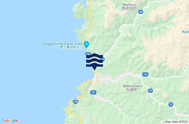 Mapa da tábua de marés em Kamo-gun, Japan