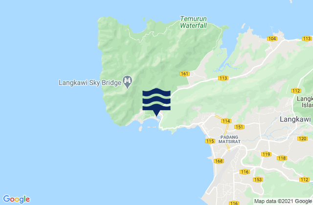 Mapa da tábua de marés em Kampung Kok, Malaysia
