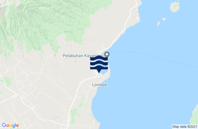 Mapa da tábua de marés em Kampungbaru, Indonesia