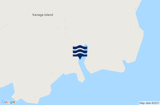 Mapa da tábua de marés em Kanaga Bay, United States