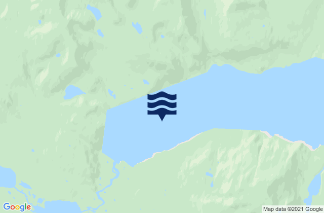 Mapa da tábua de marés em Kangalaksiorvik Fiord, Canada